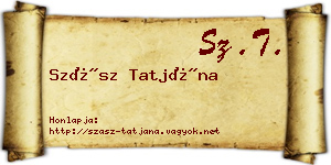 Szász Tatjána névjegykártya